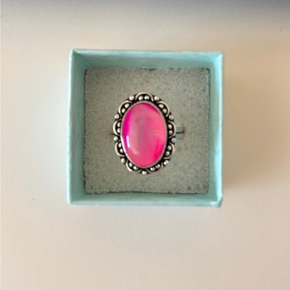 Jewelry - Pink Botswana Agate 925 Sterling Silver Ring, Size 9